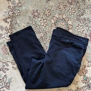 Kim Rogers Straight Leg Jeans 20 20W 20WP Petite Short Black Tummy Control Women